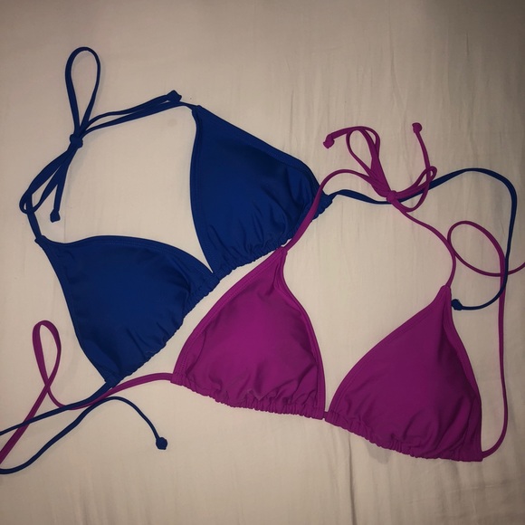 royal blue triangle bikini top